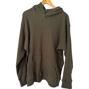 NWOT American Giant Men’s Green Waffle Knit Thermal Hoodie Size XL